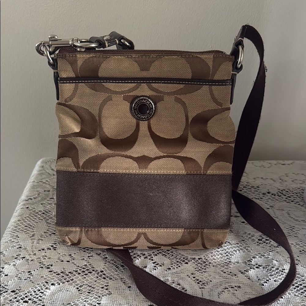 Coach Brown and Tan Crossbody Bag